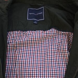 Tommy Hilfiger Men's Black Jacket with Checkered Lining